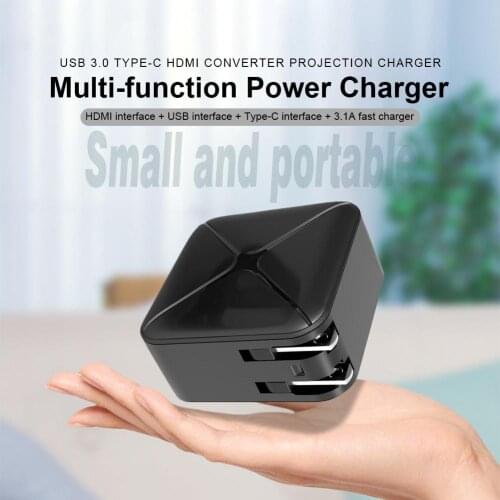 USB 3.0 Type-C HDMI Converter Projection Charger AC Power Adapter for Switch/Switch Lite Mobile Phone PC