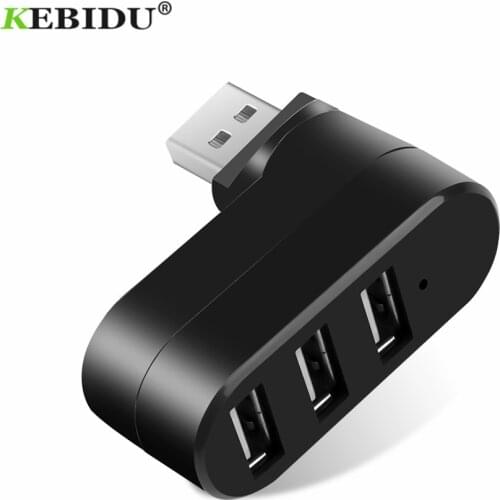 KEBIDU USB Hubs 3 Ports USB 2.0 Hub Mini Rotate Splitter Adapter Hub for PC Notebook Laptop Mac usb 2.0 Splitter White/Black