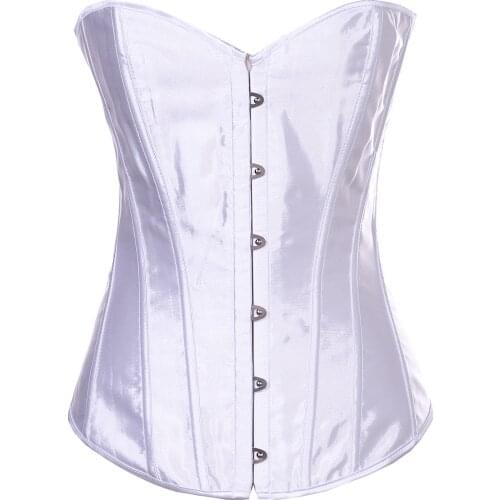 High quality waist slimming corselet body shaper satin black and white corset size S-6XL 808