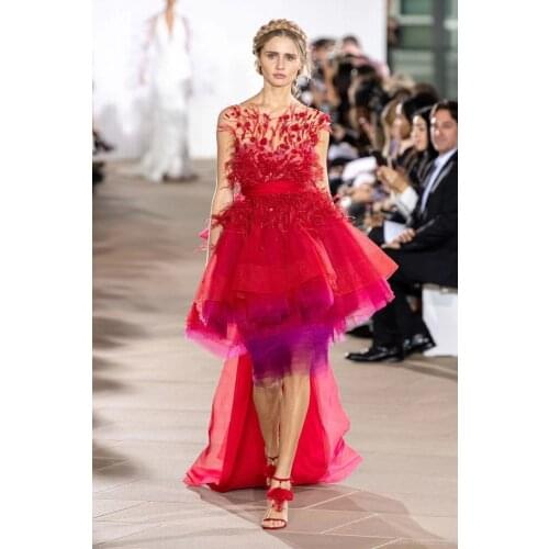 High Quality New WomenS Christmas Fashion Chic Red Feather Design Cascading Ruffled Belt Mini Sexy Celebrity Party Dres