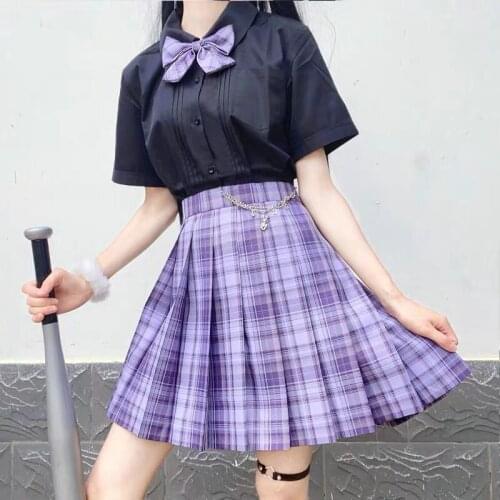 Women Pleated Summer Woman Mini Skirts Harajuku Korean Style Fashion Kawaii Skirts For Girls Waist Plaid Pleated Skirt Women