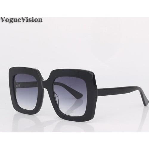 Black square sunglasses women and men fashion acetate sunglasses