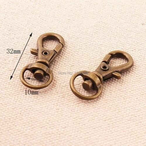 10pcs 32*10mm Bronze Color Metal Swivel Snap Lobster Clasp Clip Hooks dog hook key ring buckle
