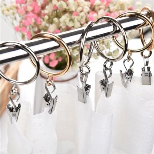30 Pcs Stainless Steel Shower Curtain Clips Drapery Ring Satin Curtain Clips with Hook