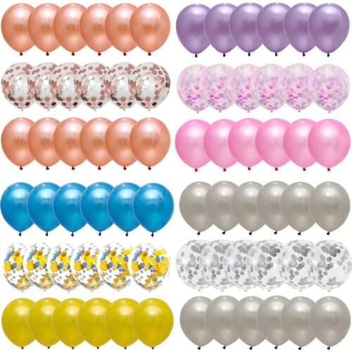 18 Pcs Rose Gold Blue Pink Balloon Latex Confetti Ballon Birthday Party Decor Wedding Decoration Kids Baby Shower Helium Globals