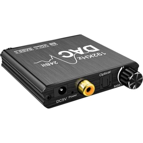 192KHz Digital To Analog Audio Converter Optical Coaxial 24Bit 3.5mm Jack 1x