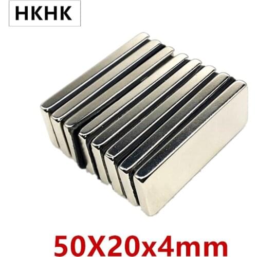 5/10pcs/lot Rectangular magnet 50x20x4 Neodymium magnet 50*20*4 NdFeB magnet 50 x 20 x 4 trong Square NdFeB Rare Earth Magnet