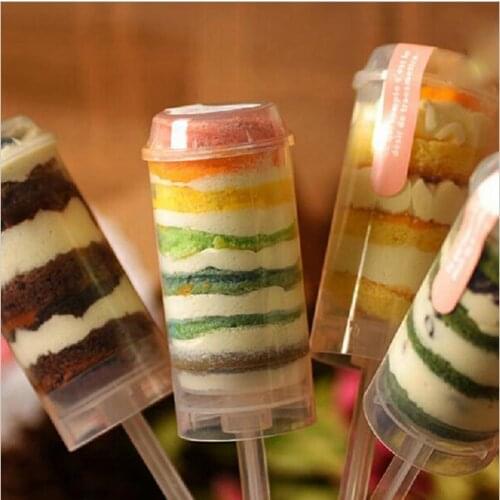 5Pcs Worldwide Clear Cake Push Up Cake Push Pop Containers For Cupcakes, Cake Ice Cream Mold Cooking Tools