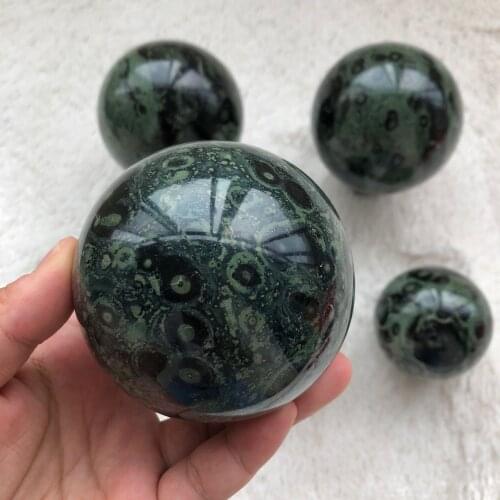 6/7/8/9CM Natural green peacock stone crystal ball stone beautiful home decorative balls desk feng shui therapy ball