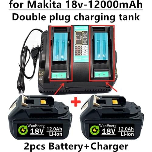 2021 new rechargeable battery bl1860 18 V and 12000mah, Makita 18 V bl1840 bl1850 bl1830 bl1860b + charger 4A