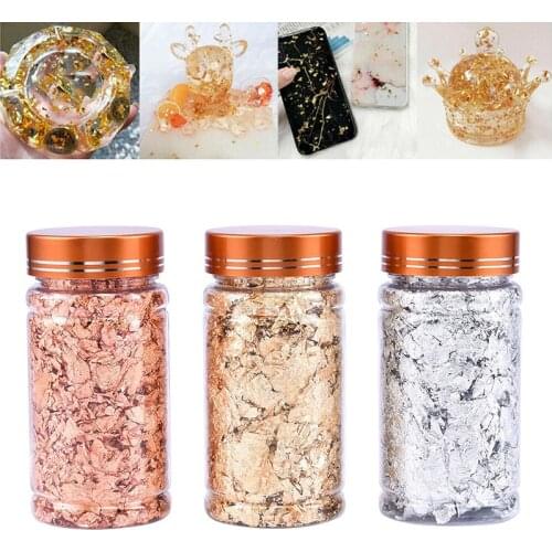 Nail Art Shiny Foil Leaf Gold Flakes Chunky Glitter Body Decor Makeup Art Decor Aluminum Stickers Paper for Nails DIY Design