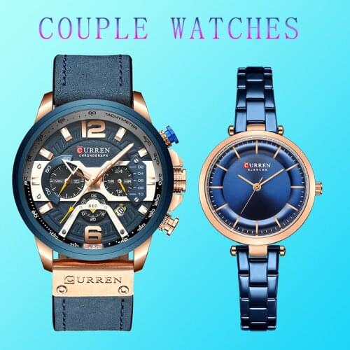 Curren Couple Watches Pair Men And Women Chronograph Male Wristwatches Business Ladies Watches For Lovers Relogio Masculino 2020