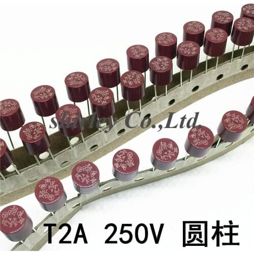 Cylindrical fuse 2A T2A 250V 382 Cylindrical plastic fuse LCD TV power board commonly used Free shipping 500PCS