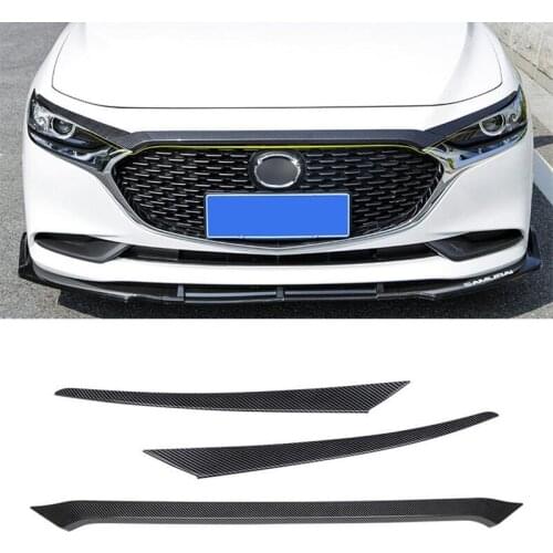 For 3CPS NEW Mazda 3 AUTO Grille Trim Strip Car Hood Decoration 2019 2020 FRONT Bumper Grills Cover Trim Mazda3 ACCESSORIES M3