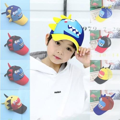 Children Fashion Cute Dinosaur Adjustable Baseball Cap Kids Unisex Spring/Summer Outdoor Sun Hats Boy Girl Cotton Breathable Hat