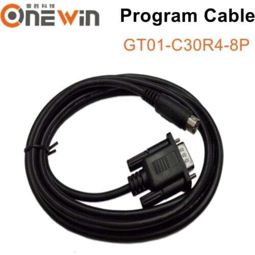 GT01-C30R4-8P PLC program cable communication between GT11 GT15 GS2110 HMI to FX series FX1S FX1n FX2n PLC C50R4 C100R4