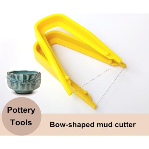 Pottery art bow-shaped cutting mud line model making texture Cutting straight line wave spring sculpture creative texture tool