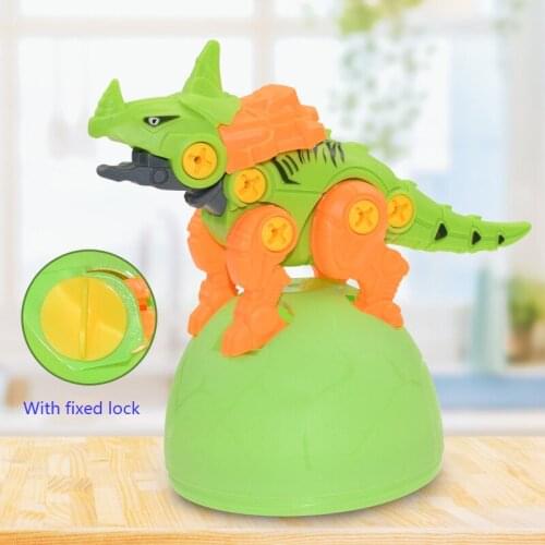 Animal Dinosaur Building Block Nut Disassembly Dinosaur Egg With Screw Driver Tyrannosaurus Triceratops DIY Educational Toys