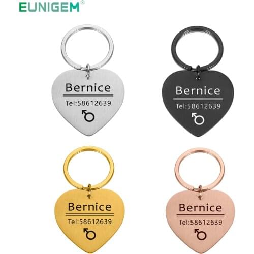 Customized Keychain Dog Cat Pet ID Tags Metal Name Tags for Puppies Cat Anti-Lost Pet Nameplate for Dogs Pitbull Cats Keyring