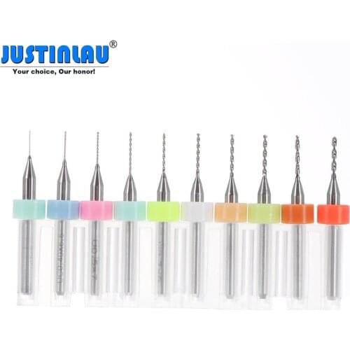 JUSTINLAU 10pcs Tungsten Steel Hard Alloy PCB CNC Drill Bits For Circuit Boards PCB Drill Bit