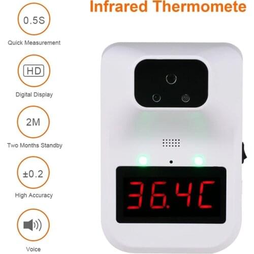 K3Pro Outdoor/Indoor Forehead Thermometer Smart Ai Broadcast Digital LCD Display Non-contact Infrared Thermometer Voice Alarm