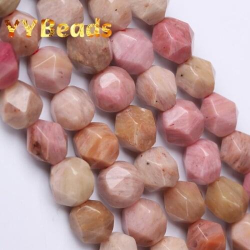 5A Quality Natural Faceted Red Rhodonite Stone Beads 6 8 10mm Loose Charm Beads For Jewelry Making DIY Bracelets Women Necklaces