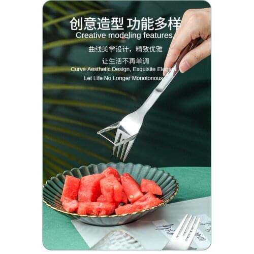 Muti-functional Stainless Steel Watermelon Slicer Cutter Tong Corer Fruit Melon Stainless Steel Fruit and Vegetable Tools