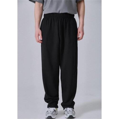 Mens sports pants spring and autumn straight tube sports solid color guard pants Korean version trend summer leisure long pants