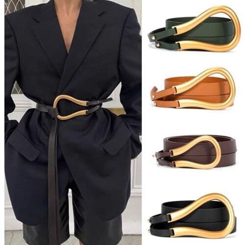 New Fashion Jeans Dress Decoration Horseshoe Buckle Pure Color European Style PU Ladies Ornament Women Coat Belt Nice Gift 2020