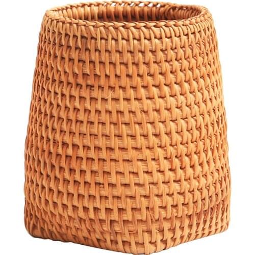 Handmade Vine Woven Tea Tube Bamboo Straw Woven Bamboo Tea Set Combination Tea Filter Tea Ceremony Utensils Storage Container
