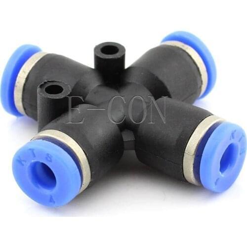 1PCS PZA4 Pneumatic Air 4 Way Quick Fittings Connector 4mm equal Cross Tube Hose