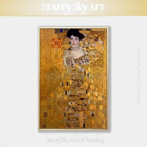 Reproduction Portrait Of Adele Bloch Canvas Painting By Gustav Klimt Reproduction Wall Art Picture Adele Portrait Oil Painting