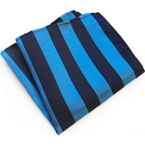 Ricnais Color Striped Handkerchief Silk Pocket Square Business Chest Towel Hanky Gentlemen Wedding Casual Hankies