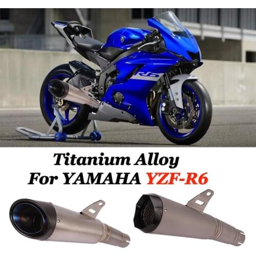 Slip On For YAMAHA YZF-R6 2020 2006-2020 Motorcycle Titanium Alloy Exhaust Pipe Mid Pipe Carbon Escape Moto Muffler DB Killer