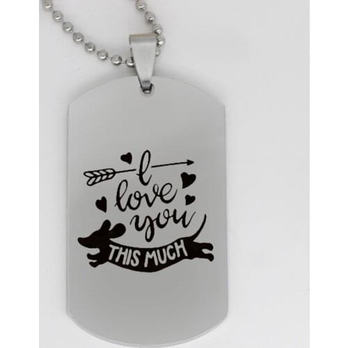 Ufine jewelry girl gift pendant army card I love you this much stainless steel customed necklace N4233
