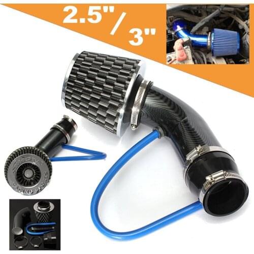 1set Universal Car Racing Cold Air Intake Filter Aluminum Pipe Power Flow Hose Kit