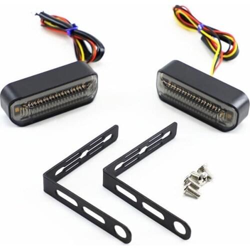 Universal for Motorcycle Turn Signal Light Stop Signals Water Flasher 2 In 1 Blinker Tail Brake Lamp DC12V ABS+Metal 2 PCS