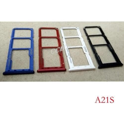 10PCS For Samsung Galaxy A21S A217 Sim Card Reader Holder Dual & Single Sim Card Tray Holder Slot Adapter