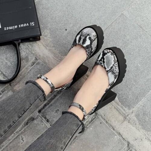Spring fall Gladiator Shoes Woman Thick Heel ladies spring summer shoes platform High Heels office shoes women prom shoes LJB10