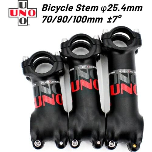 UNO Stem Bike Ultralight 7 Degree MTB Road Stem Fork 28.6 25.4mm 70/90/100mm Mountain MTB Bicycle Kalloy aluminum bicycle stem