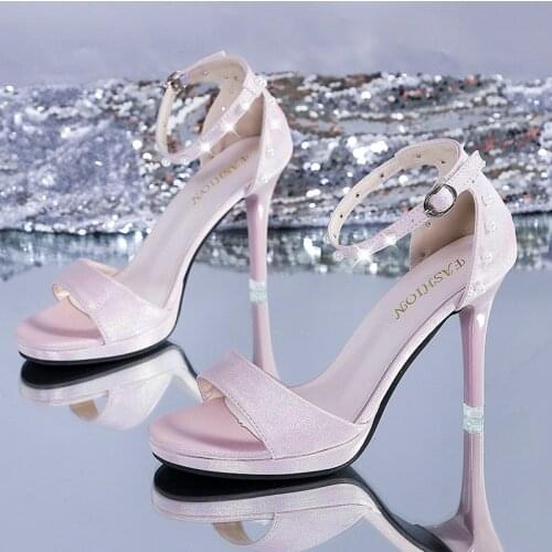 2021 Newest Platform Sandals Peep Toe High Heels Sandals Women Ankle Strap Shoes Gladiator Party Dress Wedding Shoes Heels