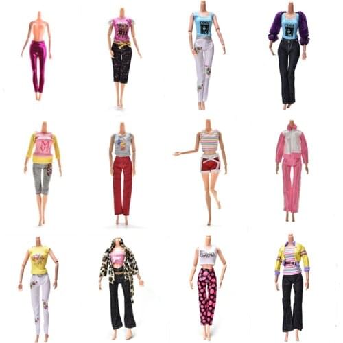 1 Set Handmade Vest Suit for Barbie Dolls Pants Casual Daily Wear Outfit Top Trouseres Clothes Accessories Baby Toy Girls Gift