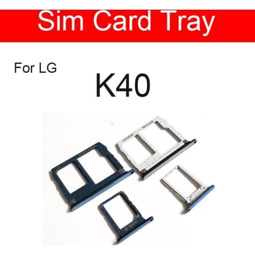 1 Set=2pcs Sim & SD Card Reader Holder Tray Slot For LG K40 / K12 Plus Sim Micro SD Card Adapter Replacement Repair Parts