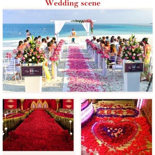 1000pcs 4.5*4.5cm Lifelike Artificial Silk Red Rose Petals Decorations for Wedding Party Marriage bed decoration 7Z SH012-1000