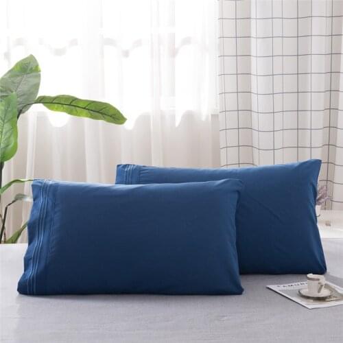 Solid Color High Quality Embroidery 2PCS Pillow Case Sleep Pillowcase Decorative Good Quality Home Pillow Cover
