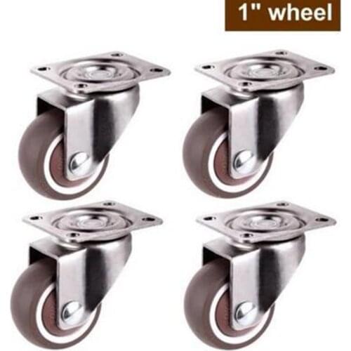 4pcs Mini Small Casters Diameter 25mm TPE Rubber Super Mute Wheel Useful