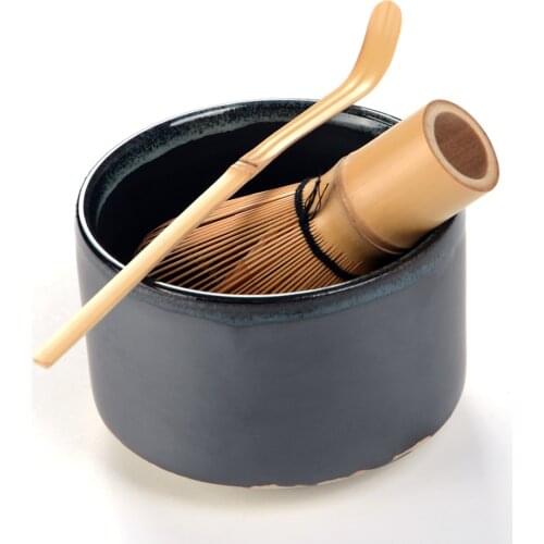 450ml Retro Stylish Glaze Porcelain Matcha Bowl Whisk Scoop Set Matcha Green Tea Ceremony Chasen Chawan Cup Tableware Giftset