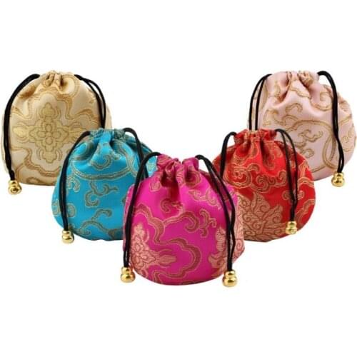 500PCS Wedding Party Favor Gift Candy Bag 11*11CM Satin Drawstring Jewelry Bag W9602