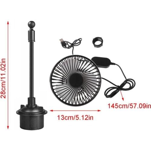 5V Car Cup Holder Fan Universal Adjustable Gooseneck Cup 3 Speed Control USB Fan LX9B