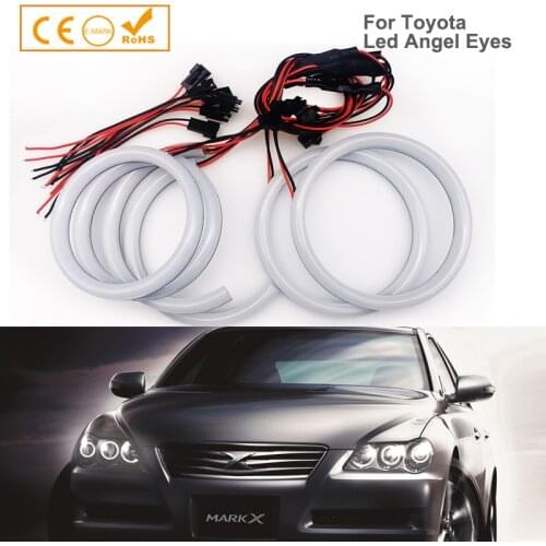 6Pcs No Error Cotton SMD LED Angel Eyes Lamp Halo Ring Car Daytime Running Lights Auto Lighting For Toyota Mark X Reiz 2004-2009